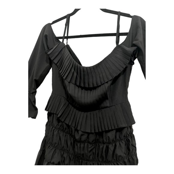 NWT Foxiedox Plisse Off the Shoulder Black Dress Size XS - Picture 9 of 15